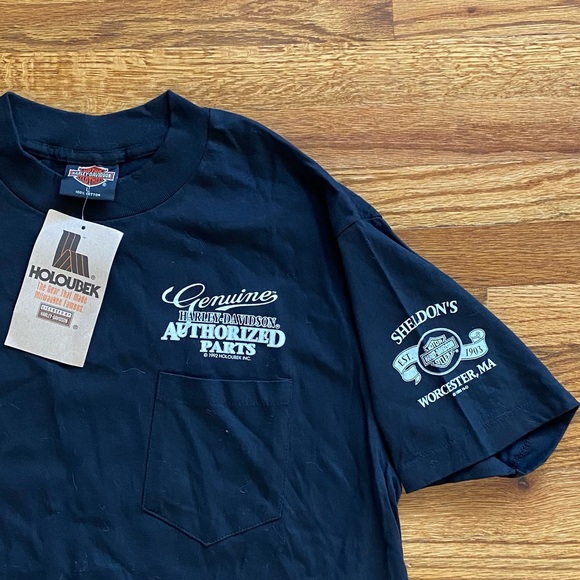 Vintage 90s Harley Davidson Black T-Shirt Tags Attached Size Large - Picture 3 of 4